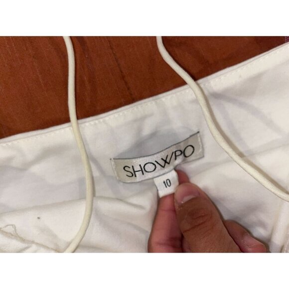 Showpo White Strappy Ribbed Bodycon Mini Dress Women's Size 10 - Picture 4 of 8